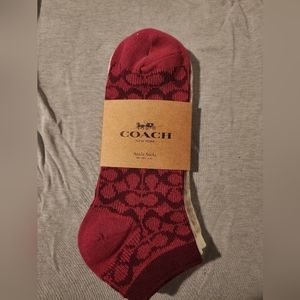 Coach Socks(2 pairs) raspberry and cream
